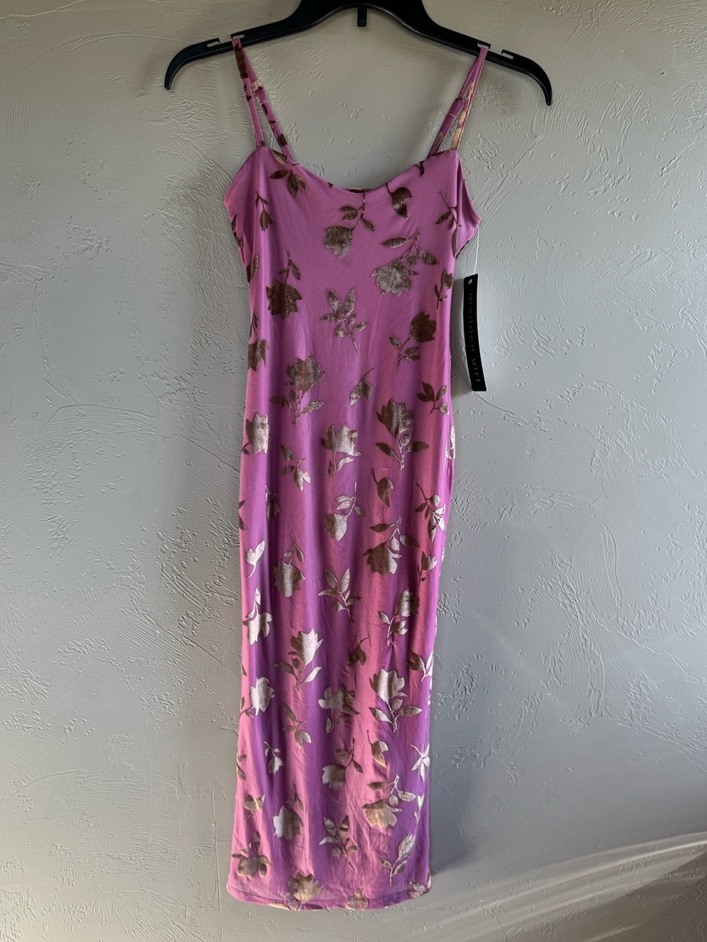 Pink Maxi Slip Dress with Metallic Floral Wedding Guest Vacation Date Night
